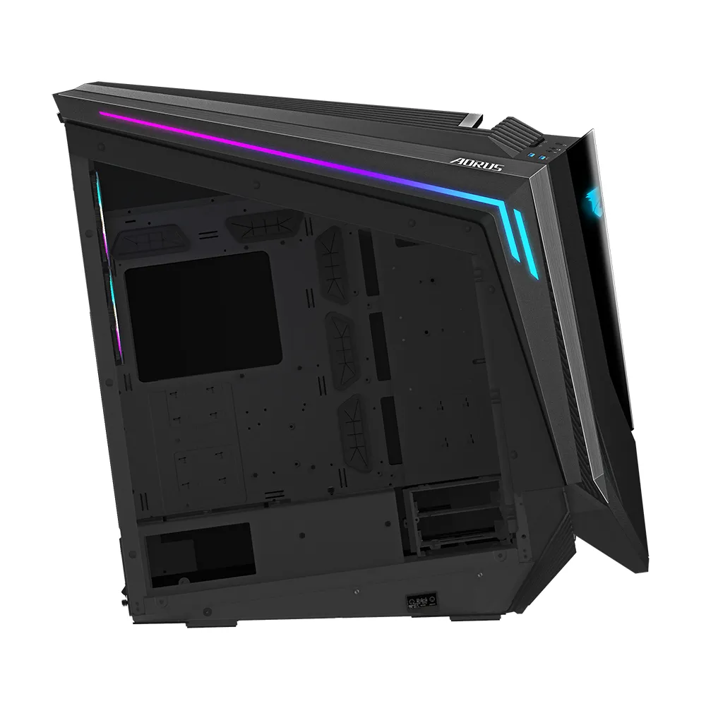 GIGABYTE AORUS C700 GLASS PC-Gehäuse – Full-Tower, unterstützt bis zu E-ATX & 420-mm-Radiatoren, vorinstallierte 5x 120-mm-Lüfter, USB 3.1 Typ-C, RGB Fusion – Bild 5