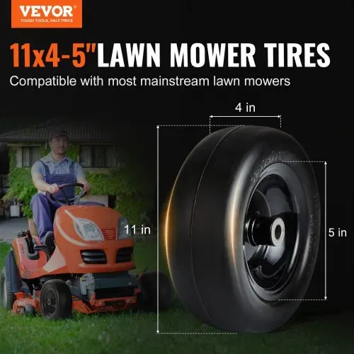 VEVOR Rasenmäherreifen mit Felge, 278 x 100-127 mm Schlauchlose Traktorreifen, 2er-Pack Reifen- und Radbaugruppe, Pannensicherer PU-Reifen, 3,4 Zoll Zentrierte Nabe, 3/4 Zoll Buchsengröße VEVOR Rasenmäherreifen mit Felge, 278 x 100-127 mm Schlauchlose Traktorreifen, 2er-Pack Reifen- und Radbaugruppe, Pannensicherer PU-Reifen, 3,4 Zoll Zentrierte Nabe, 3/4 Zoll Buchsengröße