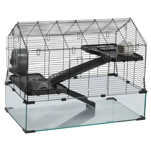 VEVOR Hamsterkäfig, 360°-Sicht, transparenter Hamsterlebensraum, Kleintierkäfig, 75x44x61 cm, belüfteter Mäusekäfig mit Wasserflasche, Rattenkäfig, tragbares Hamsterhaus für Ratten, Meerschweinchen – Bild 8