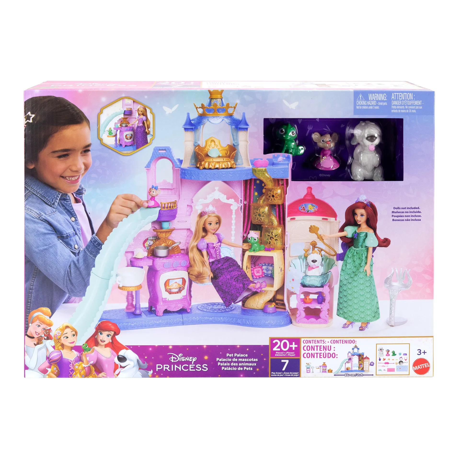 Disney Princess Haustierpalast-Spielset mit 7 Spielbereichen, 3 Tierfreunden und über 20 Möbeln und Zubehörteilen – Bild 6