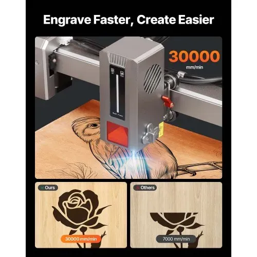 VEVOR Lasergravierer, 20 W, Lasergravur- & Schneidemaschine mit Gehäusekamera, Laserschneider, 400×400 mm Arbeitsbereich, 30000 mm/min, für Holz, Leder, Glas, Papier, bestimmte Metalle, Klasse 1 VEVOR Lasergravierer, 20 W, Lasergravur- & Schneidemaschine mit Gehäusekamera, Laserschneider, 400×400 mm Arbeitsbereich, 30000 mm/min, für Holz, Leder, Glas, Papier, bestimmte Metalle, Klasse 1