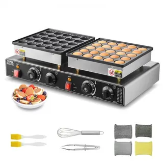VEVOR 50-tlg. Mini-Pfannkuchen-Maker, Dorayaki-Bäcker aus antihaftbeschichtetem Edelstahl, 1800 W kommerzielle elektrische Poffertjes-Grillpfanne, duale Temperatur- und Zeitregelung, für Restaurant VEVOR 50-tlg. Mini-Pfannkuchen-Maker, Dorayaki-Bäcker aus antihaftbeschichtetem Edelstahl, 1800 W kommerzielle elektrische Poffertjes-Grillpfanne, duale Temperatur- und Zeitregelung, für Restaurant