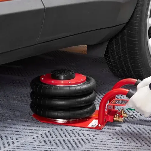 VEVOR Pneumatischer Wagenheber Triple Bag Air Jack 3 t, Dreifachbeutel-Luftheber 140-450 mm Hubhöhe Airbag-Luftwagenheber, 5 Minuten Hub Luftheber mit kurzem Griff, Wagenheber Rot Arbeitssparend – Bild 7