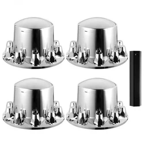 VEVOR Radkappen für die Hinterachse gewölbte Achsabdeckung für Sattelschlepper, galvanisierte ABS-Radmutternabdeckungen 4-teiliges komplettes Achsabdeckungs-Kombi-Set helles Silber Autodekoration VEVOR Radkappen für die Hinterachse gewölbte Achsabdeckung für Sattelschlepper, galvanisierte ABS-Radmutternabdeckungen 4-teiliges komplettes Achsabdeckungs-Kombi-Set helles Silber Autodekoration