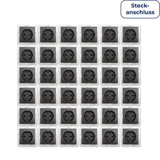 Schutzkontakt-Steckdose McPower “Flair“ 250V~/16A, UP, Steckanschluss, 36er-Pack Schutzkontakt-Steckdose McPower “Flair“ 250V~/16A, UP, Steckanschluss, 36er-Pack