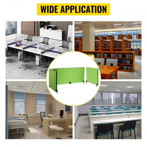 VEVOR Schreibtisch Sichtschutz Polyesterfaser Akustik Tischtrennwand 20mm dick Schreibtisch Trennwand Grün Tischtrennwand Ein 152x61cm + Zwei 61x61cm Paneele Ideal für Büro Bibliothek Klassenzimmer – Bild 6