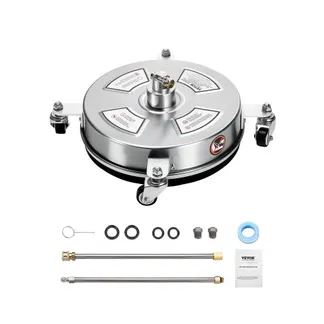 VEVOR 325 mm Hochdruckreiniger, Oberflächenreiniger, Flächenreiniger aus Edelstahl mit 4 Rädern, max. 4000 PSI, 6,35 mm Schnellanschluss, 2 Sprühdüsen, 2 verlängerte Stäbe für Beton, Terrasse, Deck VEVOR 325 mm Hochdruckreiniger, Oberflächenreiniger, Flächenreiniger aus Edelstahl mit 4 Rädern, max. 4000 PSI, 6,35 mm Schnellanschluss, 2 Sprühdüsen, 2 verlängerte Stäbe für Beton, Terrasse, Deck