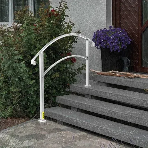 VEVOR 3-Stufen-Treppengeländer für Außentreppen, geeignet für 1 oder 3 Stufen, matt Weiß, Eisenhandlauf mit Einbausatz, Außenstufenhandläufe – Bild 7