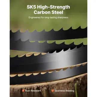 VEVOR Bandsägeblatt, 1511×6,5×0,35mm, 6 ZpZ, mit gehärteten, scharfen Zähnen (15 HRC), SK5-Kohlenstoffstahl, 6,35 mm Breite, Ersatz für gängige Bandsägen für die Holzbearbeitung, 1 Set VEVOR Bandsägeblatt, 1511×6,5×0,35mm, 6 ZpZ, mit gehärteten, scharfen Zähnen (15 HRC), SK5-Kohlenstoffstahl, 6,35 mm Breite, Ersatz für gängige Bandsägen für die Holzbearbeitung, 1 Set
