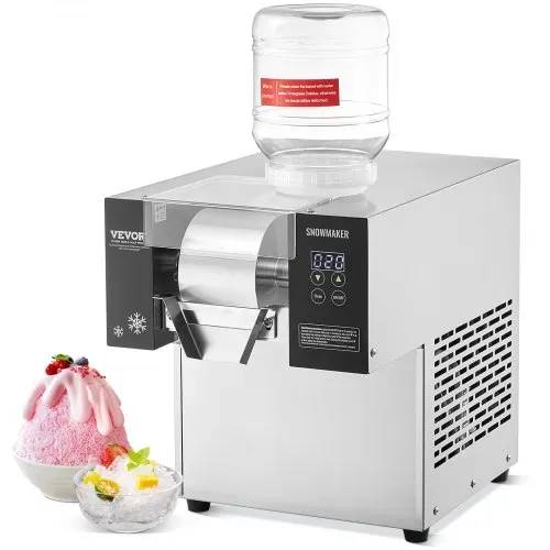 VEVOR Kommerzielle Schneeflocken-Eismaschine Schneeeisbereiter, 125 kg/24 h Schneeflocken-Eismaschine, Edelstahl-Eisrasierer, elektrischer Schneekegel-Maker mit Luftkühlsystem & Touch-Screen VEVOR Kommerzielle Schneeflocken-Eismaschine Schneeeisbereiter, 125 kg/24 h Schneeflocken-Eismaschine, Edelstahl-Eisrasierer, elektrischer Schneekegel-Maker mit Luftkühlsystem & Touch-Screen