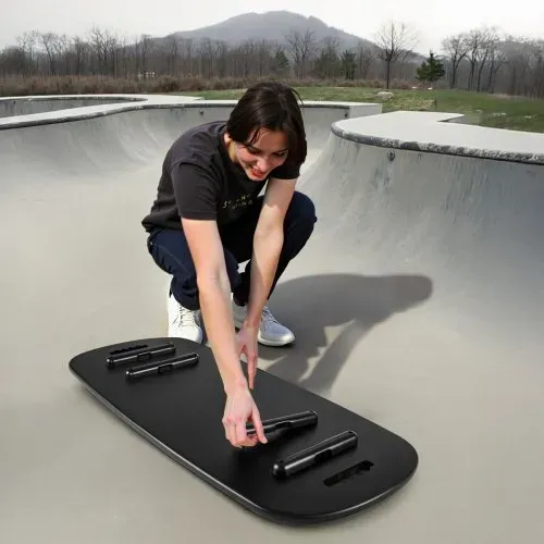 VEVOR Balance Board Holz Set für Erwachsene (89 cm), Wackelbrett bis 200 kg Belastbar, inkl. Rolle, Magnetstoppern & Ablage, Gleichgewichtstrainer für Surf- & Core-Training, Physiotherapie, Schwarz – Bild 7