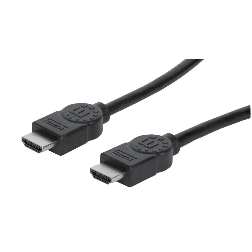 Manhattan High Speed HDMI-Kabel mit Ethernet-Kanal, HEC, ARC, 3D, 4K@30Hz, HDMI-Stecker auf HDMI-Stecker, geschirmt, schwarz, 2 m Manhattan High Speed HDMI-Kabel mit Ethernet-Kanal, HEC, ARC, 3D, 4K@30Hz, HDMI-Stecker auf HDMI-Stecker, geschirmt, schwarz, 2 m