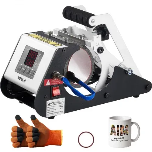 VEVOR Tassenpresse Becherdruckmaschine Mug Sublimationspresse 444ml Weiß, inkl. Klebeband & Handschuhen Einfache Temperatur- & Zeiteinstellung für Sublimationsdruck auf Bechern & Tassen – Bild 8