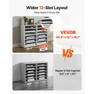 VEVOR Briefablage Schreibtisch Organizer 520 x 305 x 410 mm, 2,3–5,6 cm Einstellbar A4 Stapelbar, Papierablage, Aufbewahrung Schreibtisch Ablagesystem Organisation, Ablage (Weiß, 2 x 6 Fächer) VEVOR Briefablage Schreibtisch Organizer 520 x 305 x 410 mm, 2,3–5,6 cm Einstellbar A4 Stapelbar, Papierablage, Aufbewahrung Schreibtisch Ablagesystem Organisation, Ablage (Weiß, 2 x 6 Fächer)