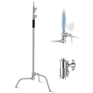 VEVOR C-Stand Lampentständer, max. Höhe 330 cm, Foto-Lichtstativ aus Edelstahl mit einstellbarer Höhe von 1463 bis 2987 mm, 20 kg Tragkraft für Studio-Softbox, Monolight, Reflektor VEVOR C-Stand Lampentständer, max. Höhe 330 cm, Foto-Lichtstativ aus Edelstahl mit einstellbarer Höhe von 1463 bis 2987 mm, 20 kg Tragkraft für Studio-Softbox, Monolight, Reflektor