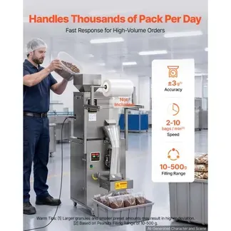 VEVOR Pulververpackungsfüllmaschine Vollautomatische Abfüllmaschine 10-500g, Intelligentes Wiegen Abfüllen & Abpacken, Edelstahl, Bodenaufstellung, Ideal für Nüsse Samen Tee Kaffeebohnen Gewürze Mehl VEVOR Pulververpackungsfüllmaschine Vollautomatische Abfüllmaschine 10-500g, Intelligentes Wiegen Abfüllen & Abpacken, Edelstahl, Bodenaufstellung, Ideal für Nüsse Samen Tee Kaffeebohnen Gewürze Mehl
