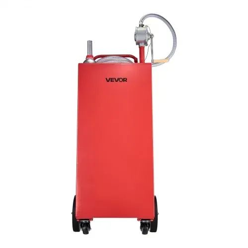 VEVOR 189,3L Kraftstofftrolley Mobile Tankanlage mit Manueller Pumpe Rot, Kohlenstoffstahl, Mit 4 Rollen & 3m PVC-Schlauch, Max. 17,8L/min Durchfluss, Benzin & Diesel, Ideal für Auto Rasenmäher Boot – Bild 10