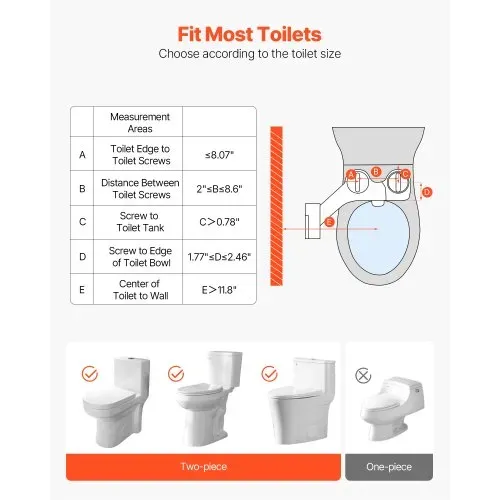VEVOR Bidet-Toilettenaufsatz 7 mm ultradünner Toilettensitz-Aufsatz mit 2 einziehbaren Düsen (Kaltwasser / Warmwasser) & 2 Drehknöpfen & einstellbarm Wasserdruck für die Gesäß- und Intimwäsche – Bild 4