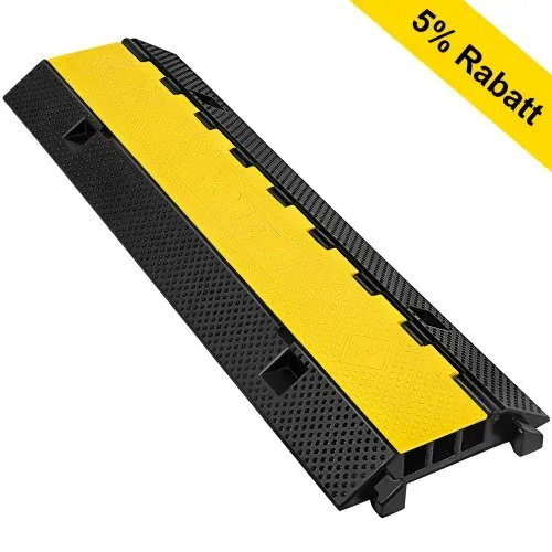 VEVOR Kabelschutzmatte Kabelkanal außenbereich Kabelschutz für Fußgänger Bodenschutz für Kabel aus Pvc und thermoplastischem Gummi Brückenschutz Rampe 103x30x5,5 cm – Bild 7