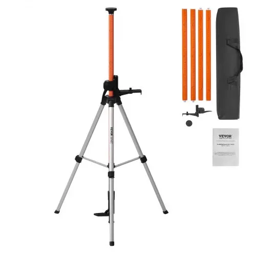 VEVOR Laser-Wasserwaagen-Stativ, 1/4"-20 & 5/8"-11 Gewindehalterung, 40,94-133,85 Zoll Höhenverstellung mit Wasserwaage und robustem Ständer, ausziehbares, leichtes Aluminium-Stativ für Laserscanner – Bild 8