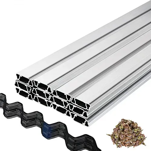 VEVOR Federdraht- und Verriegelungskanal 2m Federverschluss- und U-Kanal-Paket 40 Packungen PE-beschichteter Federdraht und Aluminiumlegierungskanal Kunststoff-Polyfolie oder Schattentuchbefestigung – Bild 7