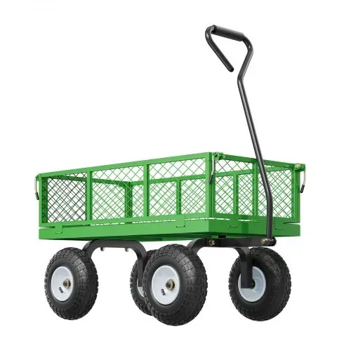 VEVOR Bollerwagen 300 kg, Transportwagen, Gartenwagen, Gerätewagen, Handwagen aus Metall für den Außenbereich mit Reifen, abnehmbaren Seitenteilen aus Netzmaterial & um 180° drehbarem Griff – Bild 8