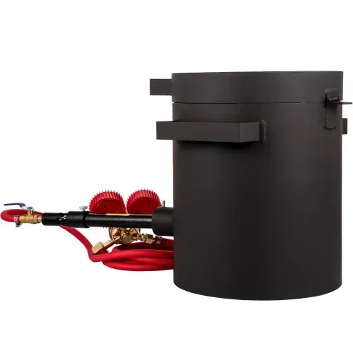 VEVOR Propan Schmelzofen 4 KG, Gas Metall Schmelzofen Propan Ton Grafit Tiegel, Schmiedeofen für Edelmetall Schmelzpunkt 1350 °C, Ofenboden 20 mm, Schmelzzeit 10 min, 2,54 cm Keramikfaser feuerfest – Bild 10