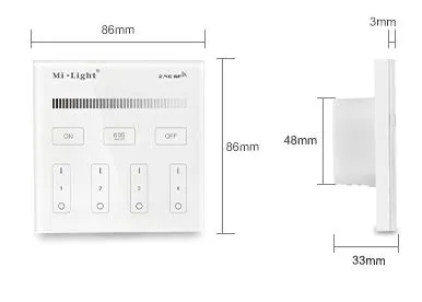 MiBoxer T1 LED Fernbedienung Smart Panel single color 4-Zonen – Bild 8