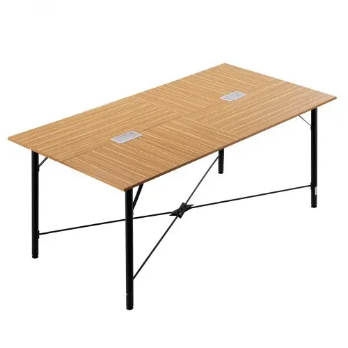 VEVOR Konferenztisch Besprechungstisch für 6-8 Personen 180 x 90 cm (L x B) rechteckiger Kombinationsschreibtisch Meetingtisch Mehrzwecktisch Pausentisch mit Metallbeinen für Büro Konferenzraum – Bild 10