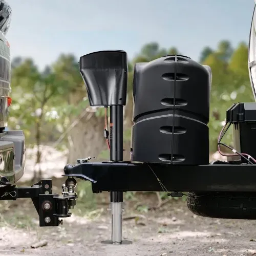 VEVOR Elektrischer Anhängerheber, 2267 kg, Wohnmobil-Anhängerstütze mit 2-Wege-Anschluss, manueller Kurbel & Wagenheberabdeckung, 255-860 mm Hub, für Wohnmobile, Anhänger & Camper, schwarz – Bild 7