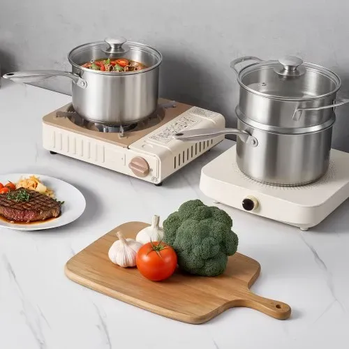 VEVOR Kochtopf Großraumtopf 2,37 L mit Glasdeckel & Dampfschicht, Suppentopf Gemüsetopf mit ergonomischem Griff, Milchtopf aus Edelstahl Gemüsetopf Silber spülmaschinengeeignete Soßentopf – Bild 7