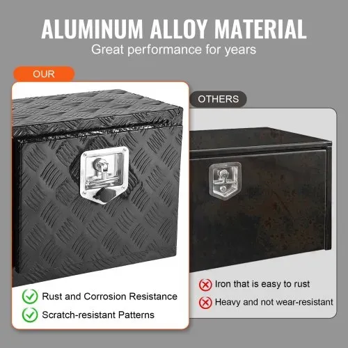 VEVOR Truckbox Werkzeugbox, Unterboden-Anhängerbox, Werkzeugkasten 46 x 32 x 36 cm Pickup-Aufbewahrungsbox, Aluminiumlegierung, 20 kg belastbarer Werkzeugkasten, abschließbare Aufbewahrungsbox – Bild 3