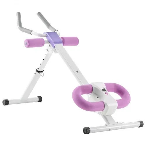 VEVOR Bauchmuskeltrainingsgerät Bauchtrainer AB-Maschine Fitnessstudio, Bauchtrainer 150 kg Gewichtskapazität, Bauchmuskeltrainer Krafttraining klappbares verstellbares Fitnessgerät Weiß + Rosa – Bild 8
