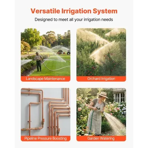 VEVOR Gartenpumpe, 1300 W, 230 V, max. Fördermenge 4800 L/h, PP Bewässerungspumpe mit 48 m Förderhöhe, Überhitzungsschutz, Europäische Spannungsnormen, für Gartenbewässerung &-bewässerung – Bild 6