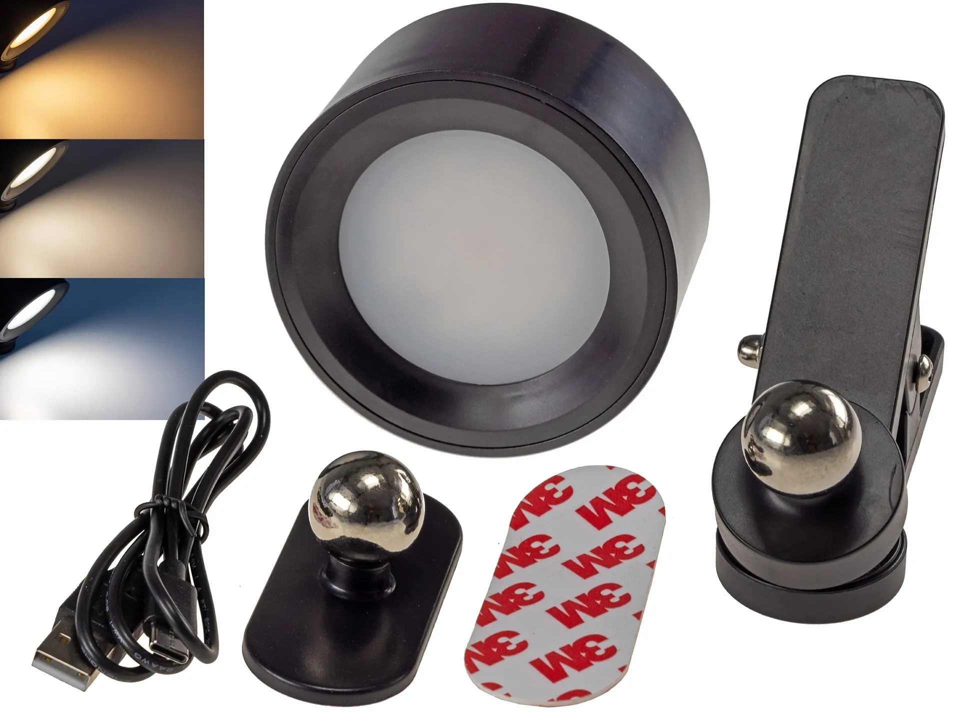 LED Akku Clip-Leuchte „CT-AKL3“ Dimmbar, CCT 3000k-6000k, schwarz LED Akku Clip-Leuchte „CT-AKL3“ Dimmbar, CCT 3000k-6000k, schwarz