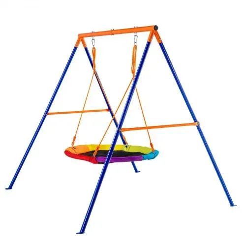 VEVOR Schaukel-Sets für den Garten, 200 kg Tragkraft, Schaukel-Set, 101,6 cm Tellerschaukelsitz mit robustem A-Rahmen-Schaukelständer aus Metall und verstellbarem Seil, einfach zu montieren, Schaukel-Set für den Außenbereich für Kinder – Bild 10