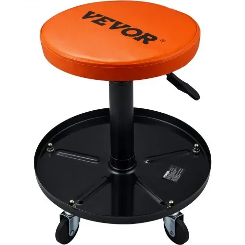 VEVOR Rollender Mechanikerhocker Werkstatthocker 113,4 kg, 406-559 mm Höhenverstellbarer Werkstattsitz, Werkstatthocker mit Werkzeugablage, für Garage, Geschäft, Autoreparatur, Schwarz + Orange – Bild 9
