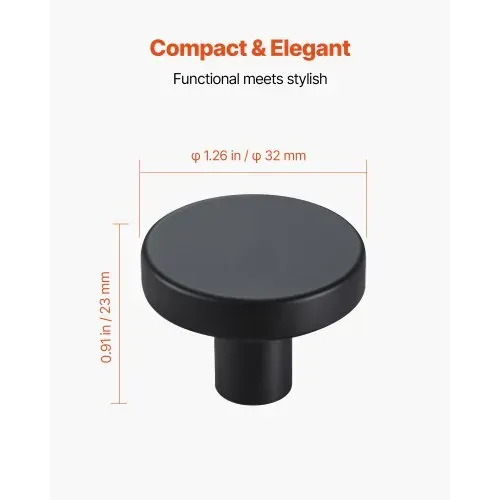 VEVOR Möbelknöpfe, 10er-Pack, 32 mm, Schrankknöpfe aus schwarzer Zinklegierung, massive Küchenknöpfe, Schubladenknöpfe mit Schrauben für Badezimmer, Schränke, Schubladen, Küche VEVOR Möbelknöpfe, 10er-Pack, 32 mm, Schrankknöpfe aus schwarzer Zinklegierung, massive Küchenknöpfe, Schubladenknöpfe mit Schrauben für Badezimmer, Schränke, Schubladen, Küche