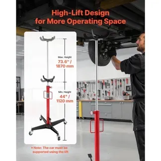 VEVOR hydraulischer Wagenheber Getriebeheber mit 500 kg Hubkapazität, Teleskop-Getriebeheber mit Pedal, 360°-Schwenkrad, 112-187 cm Hubhöhe, Hebezeug für Garage / Werkstatt Rot + Schwarz VEVOR hydraulischer Wagenheber Getriebeheber mit 500 kg Hubkapazität, Teleskop-Getriebeheber mit Pedal, 360°-Schwenkrad, 112-187 cm Hubhöhe, Hebezeug für Garage / Werkstatt Rot + Schwarz