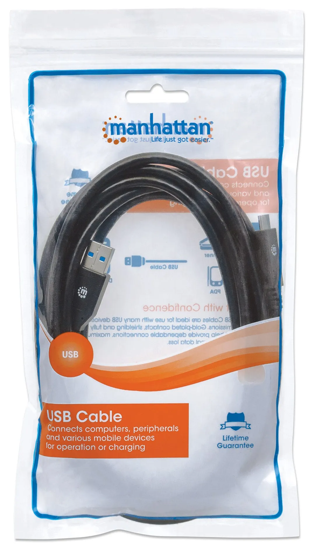 Manhattan USB 3.1 Typ C Gen1-Kabel, Typ C-Stecker auf Typ A-Stecker, 5 Gbit/s, 3 m, schwarz – Bild 5