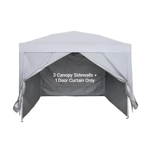 VEVOR 4x Seitenwände für Pavillon, Seitenteile für 3 x 3 m Faltpavillon, Wasserfeste Seitenplanen mit Sonnenschutz PU-Beschichtung, Seitenwand mit Reißverschlusstür für Outdoor-Events Camping, Weiß – Bild 9