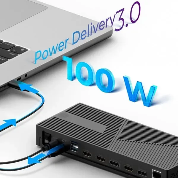 ICY BOX IB-DK2246AC, DisplayLink Notebook DockingStation, DisplayLink® und DP Alt Mode, 2x DisplayPort™ oder 2x HDMI® plus 1x HDMI® Schnittstelle bis zu 4096 – Bild 4