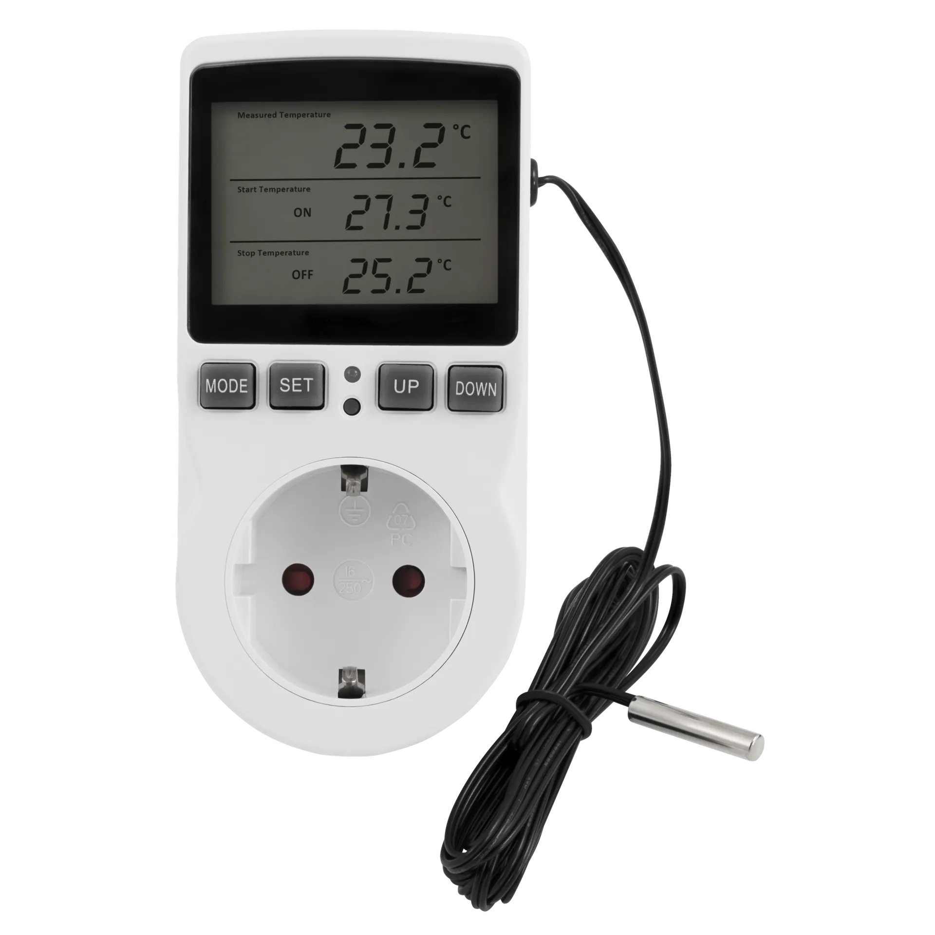 Digitales Steckdosen-Thermostat McPower ''TCU-441'' -40-120°C, Kabel + Außenfühler – Bild 3