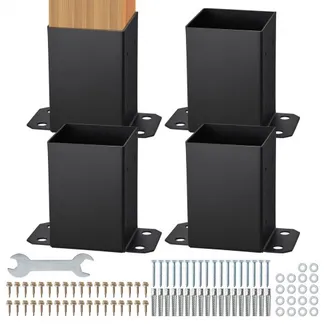 VEVOR 4er-Set Aufschraubhülse 96 x 140 x 163 mm Pfostenträger aus Kohlenstoffstahl mit Sprühbeschichtung Installation auf Beton-oder Holzböden Pfostenschuh Pfosten Ideal für Pergolen Verandageländern VEVOR 4er-Set Aufschraubhülse 96 x 140 x 163 mm Pfostenträger aus Kohlenstoffstahl mit Sprühbeschichtung Installation auf Beton-oder Holzböden Pfostenschuh Pfosten Ideal für Pergolen Verandageländern