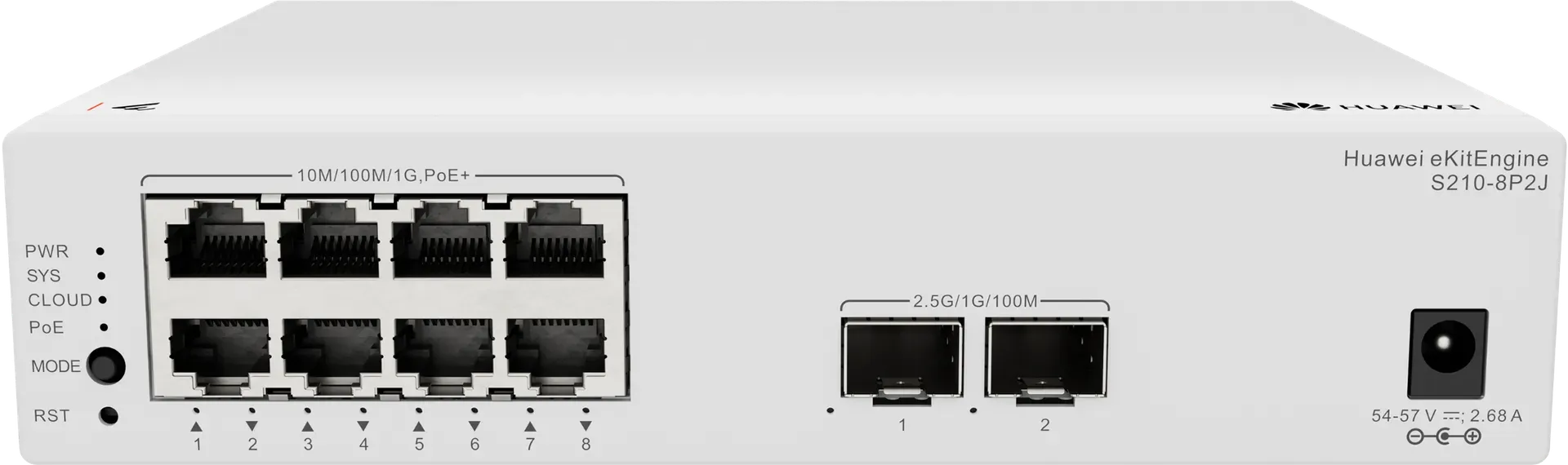 Huawei Switch full managed L2 10 Port • 8x GbE • PoE Budget 128W • 8x PoE at • 2x 2,5GbE SFP • S210-8P2J • eKit – Bild 2