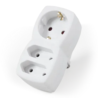 Steckdosenadapter 1x Schutzkontakt / 2x Euro, McPower, weiß Steckdosenadapter 1x Schutzkontakt / 2x Euro, McPower, weiß