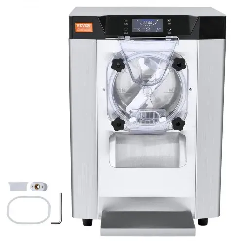 VEVOR Kommerzielle Eiscreme-Maschine, 12 L/h Einzelgeschmacksrichtung Arbeitsplatten-Eiscrememaschine für Hartes Servieren, 4,5 L Edelstahlzylinder, LED-Panel, Automatische Vorkühlung mit Reinigung – Bild 8