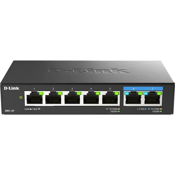 D-Link 7-Port Multi-Gigabit Unmanaged Switch D-Link 7-Port Multi-Gigabit Unmanaged Switch