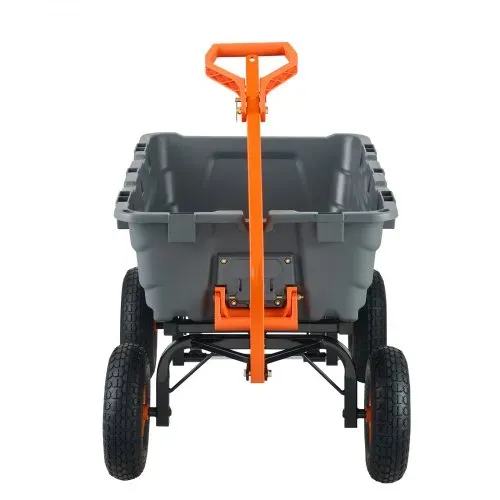 VEVOR Transportwagen, Gartenkarre mit leicht zu montierendem Stahlrahmen, Gartenwagen mit umwandelbarem 2-in-1-Griff, Mehrzweck-Schubkarre mit 680 Tragfähigekit, ca. 33 cm Reifen – Bild 8
