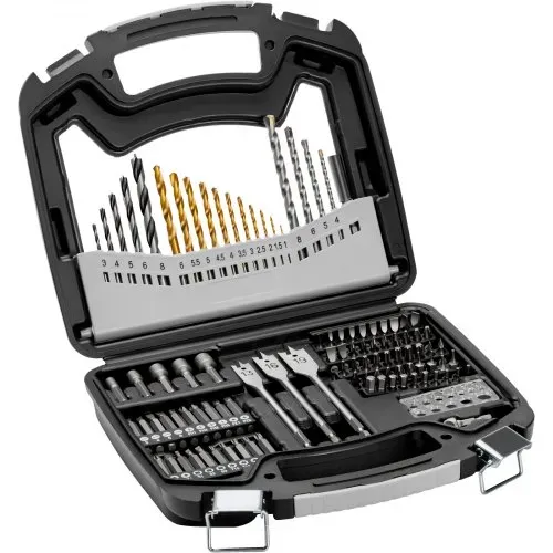 VEVOR Bohrerset 101-teilig, Bohrer- und Schrauberbit-Set, Schraubendreherbit-Set geeignet zum Bohren und Schrauben in Holz, Metall und Zement, Bohrer-Sets Kombi-Set sortiert in geordneter Tragkoffer VEVOR Bohrerset 101-teilig, Bohrer- und Schrauberbit-Set, Schraubendreherbit-Set geeignet zum Bohren und Schrauben in Holz, Metall und Zement, Bohrer-Sets Kombi-Set sortiert in geordneter Tragkoffer